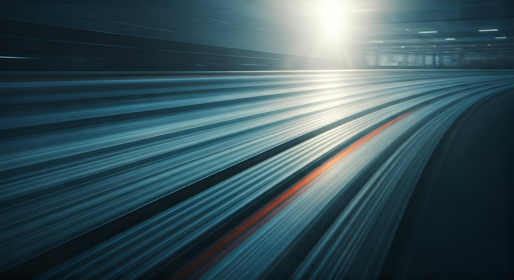 Multiple rushing rivers merging into one powerful current, symbolizing streamlined multitasking and uninterrupted workflow inside IBM i.