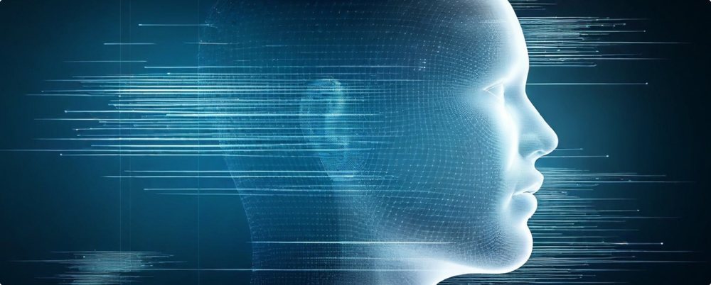 Artificial head with speed motion trails