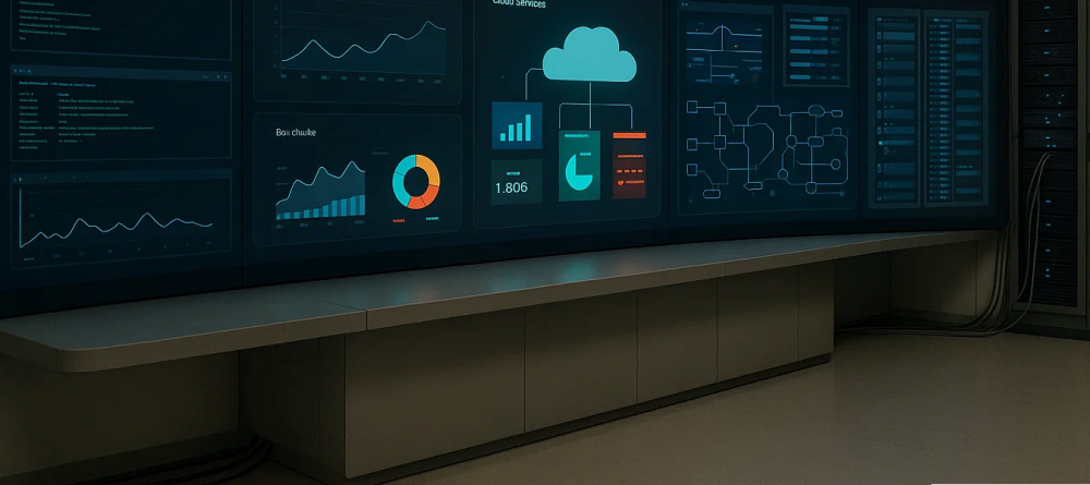 Large display showing data from multiple sources and solution in one