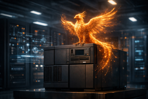 Golden phoenix rises atop legacy IBM.